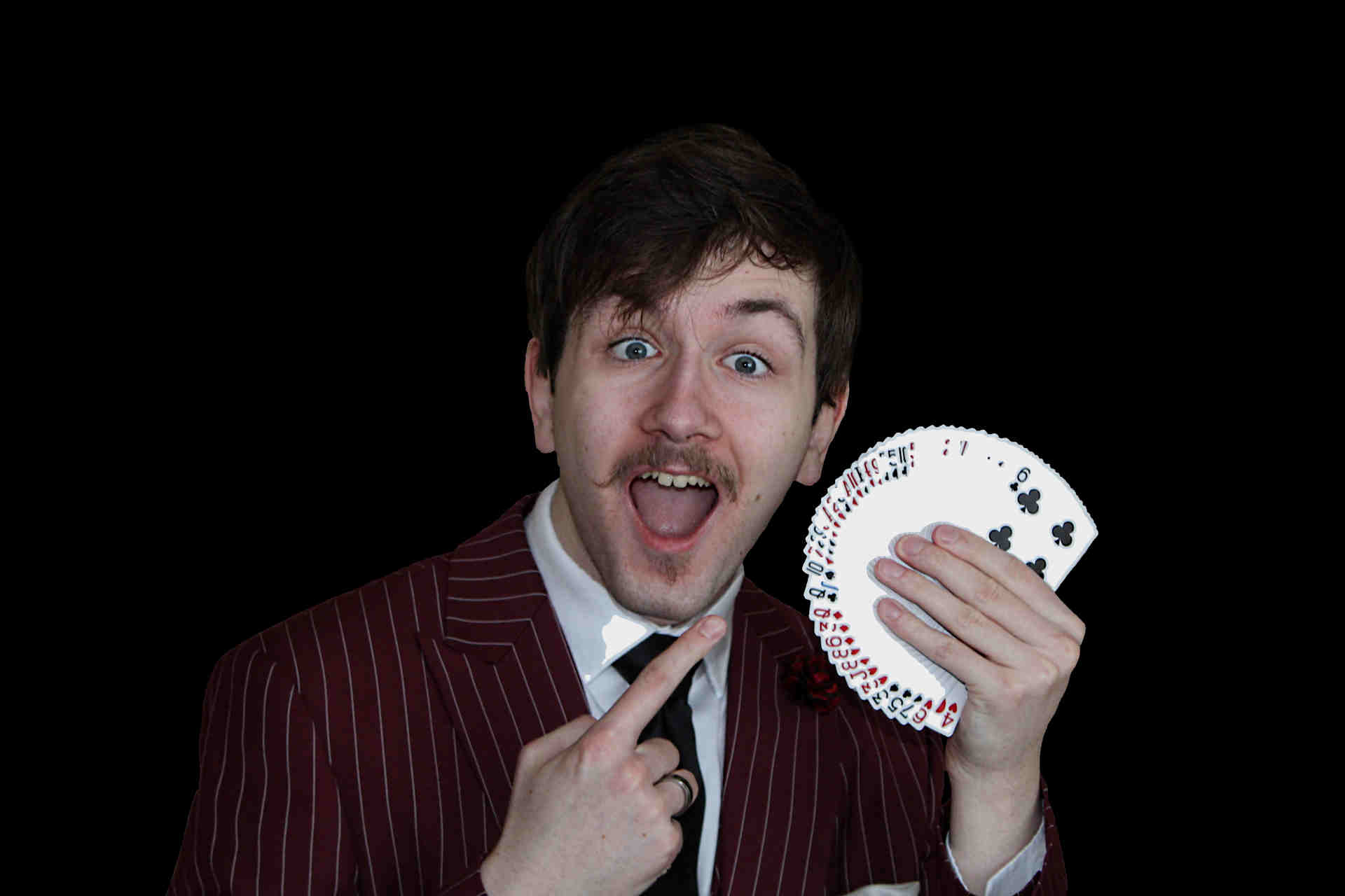 A Handsome Picture of Chris Wonder Holding Cards